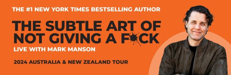 Mark Manson announces his The Subtle Art of Not Giving a F*ck Live with Mark Manson tour.